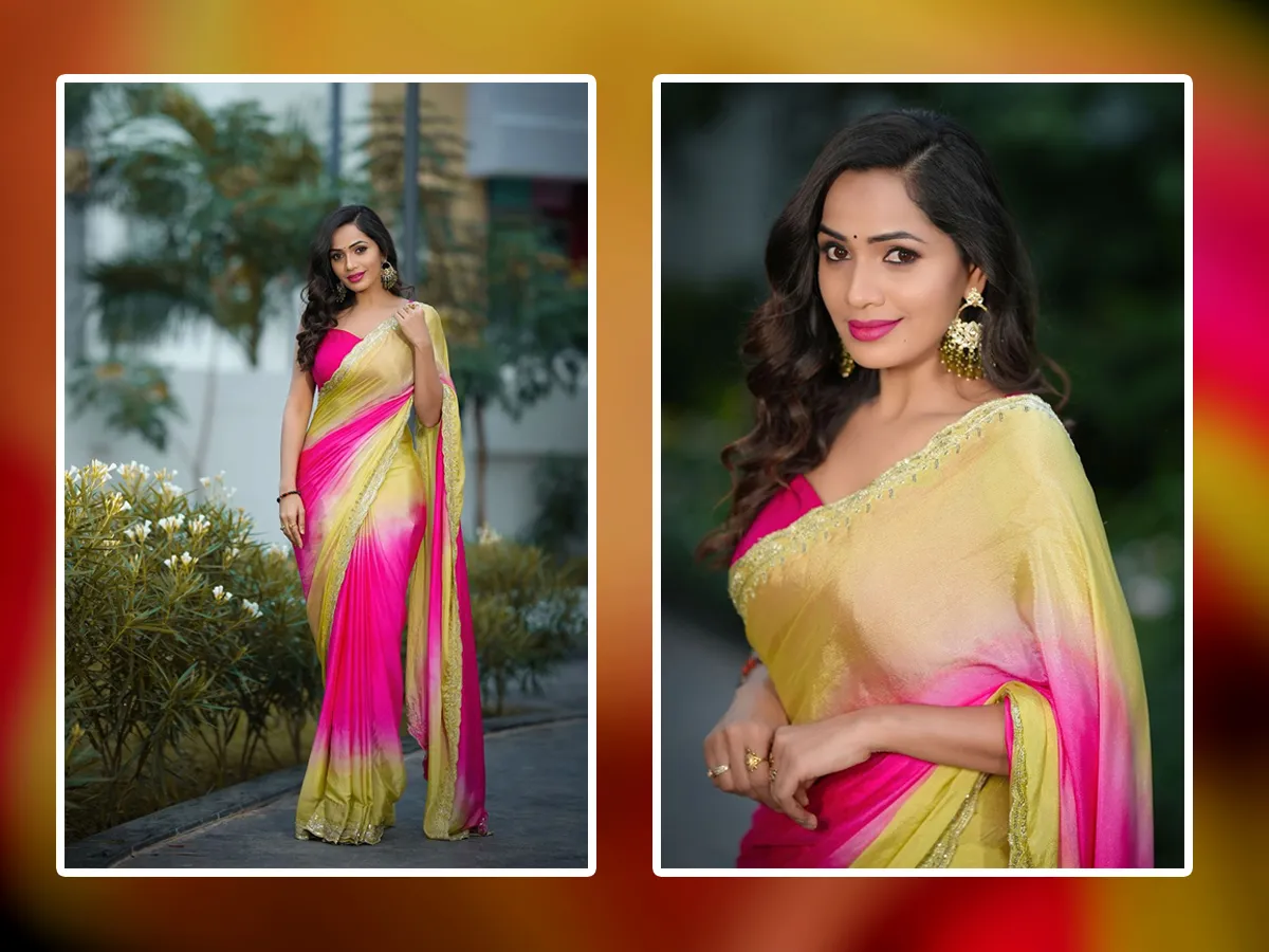 Bigg Boss Telugu Beauty Shobha Shetty Simple Look In Saree