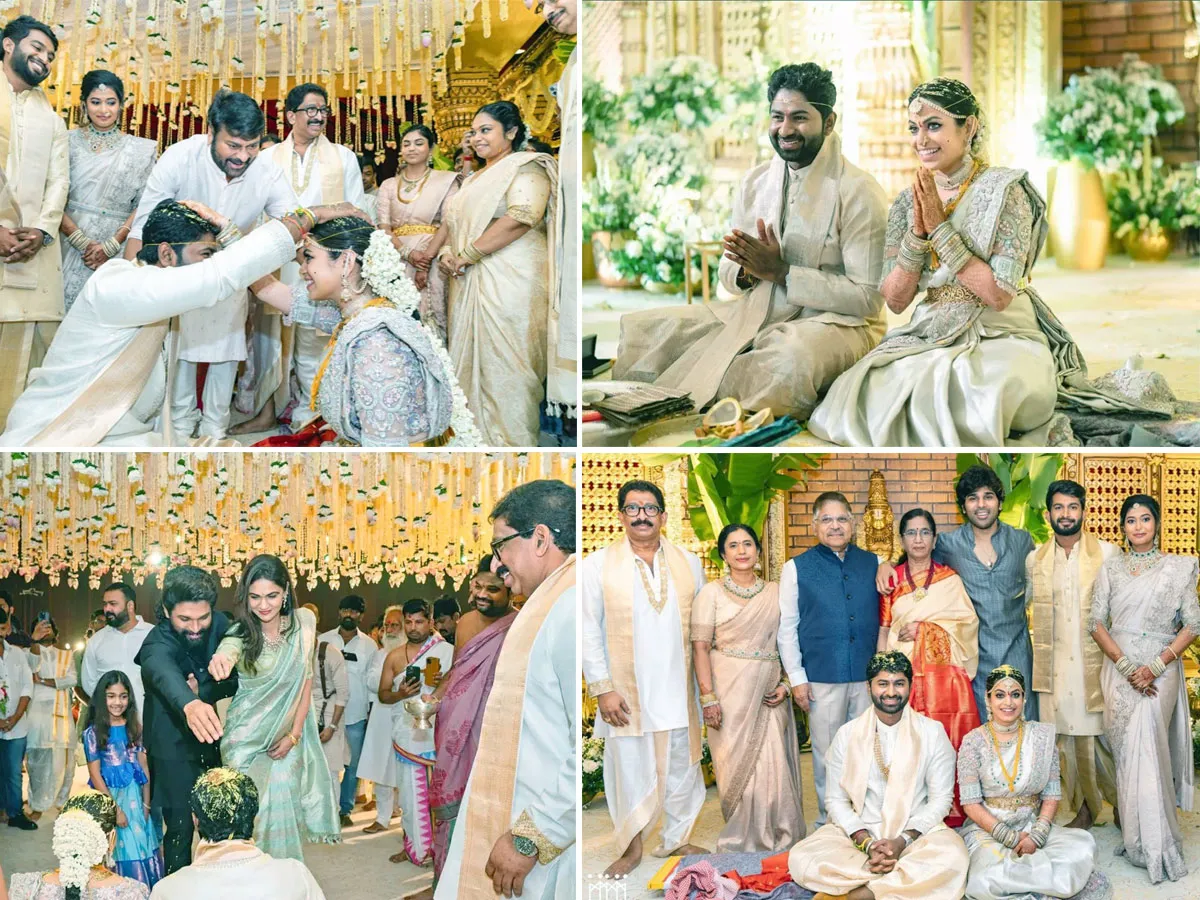 Chiranjeevi, Allu Arjun Attend Ramakrishna Teja wedding in Hyderabad