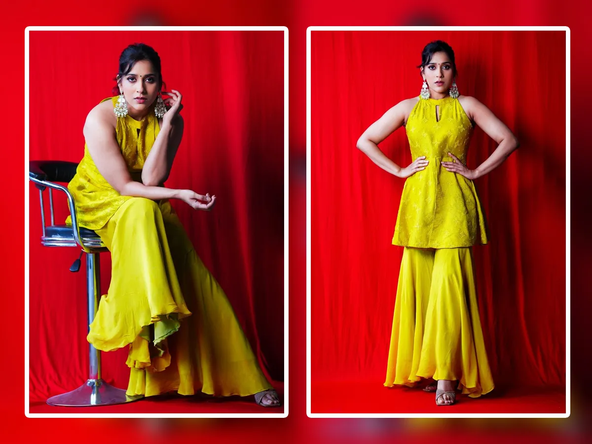 Telugu Anchor Rashmi Gautam Stylish Stills In Yellow Dress