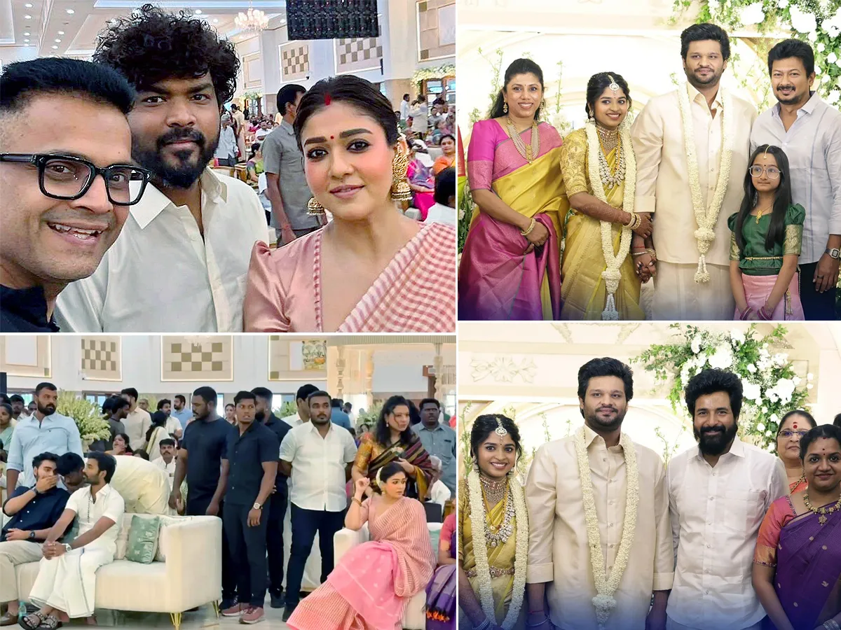 Nayanthara, Dhanush attend Idli Kadai producer Wedding Photos