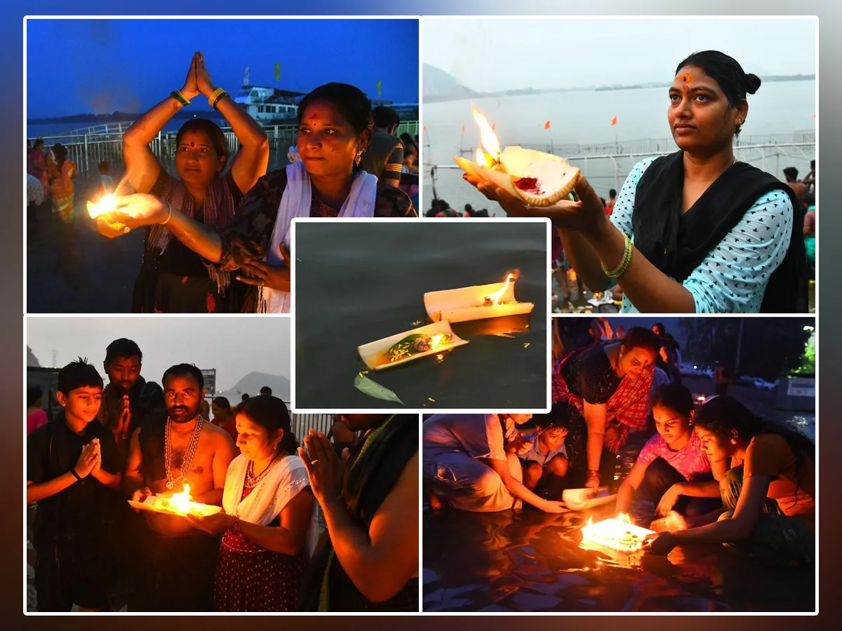 Devotees Rush At Vijayawada Punnami Ghat To Offer Karthika Masam Prayers