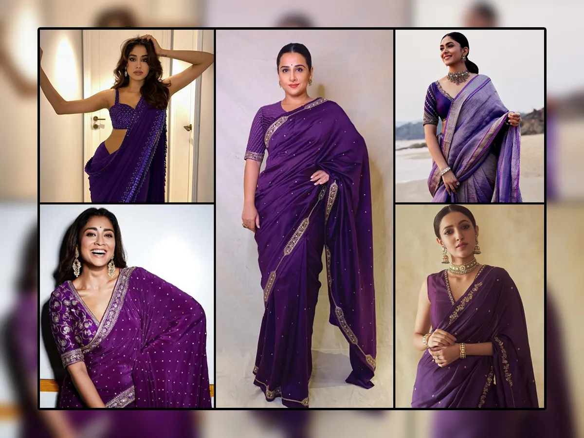 Vibrates Your Look With Trendy Purple Color Saree