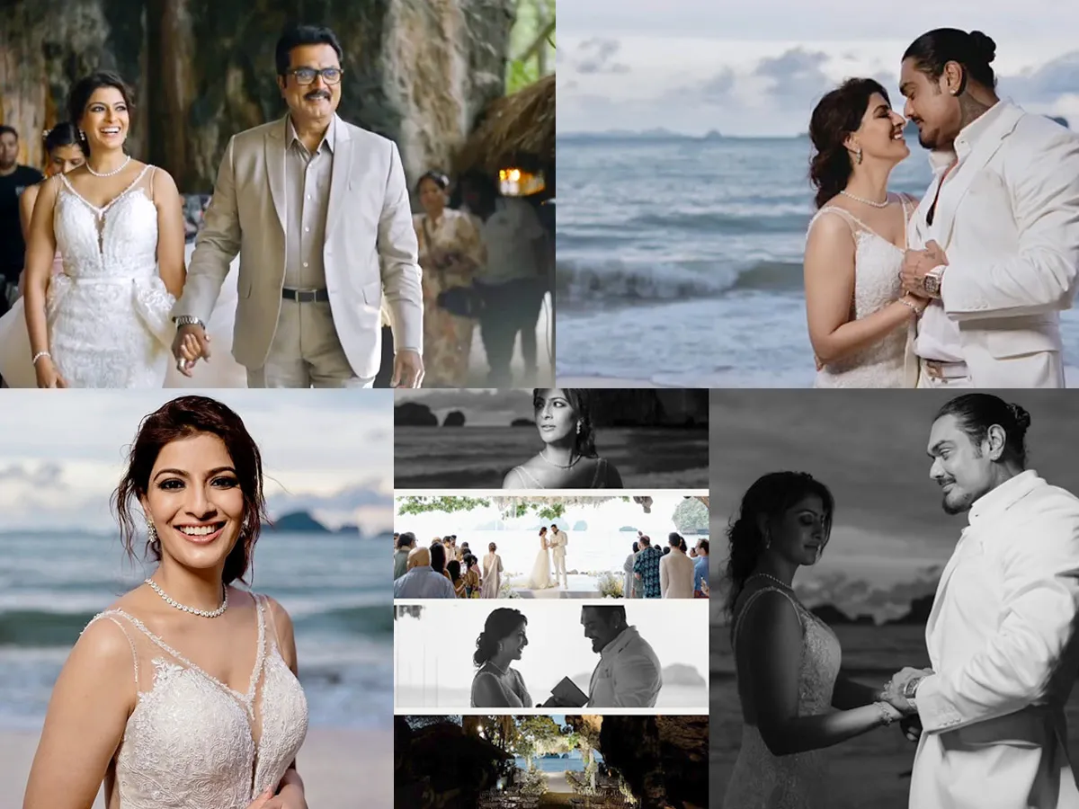 Actress Varalaxmi Sarathkumar Beach Wedding Photos Goes Viral