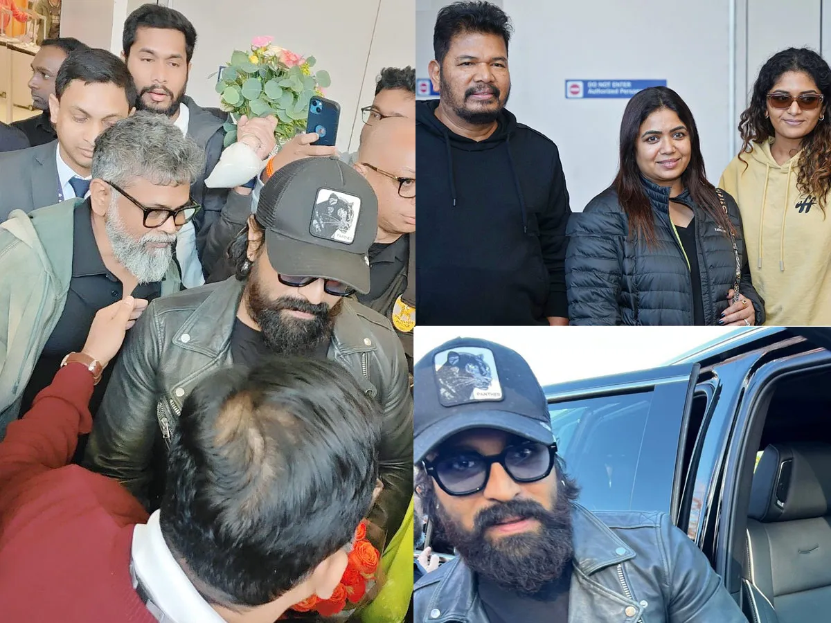 Ram Charan Departs for the USA for Game Changer Movie Event Photos Viral