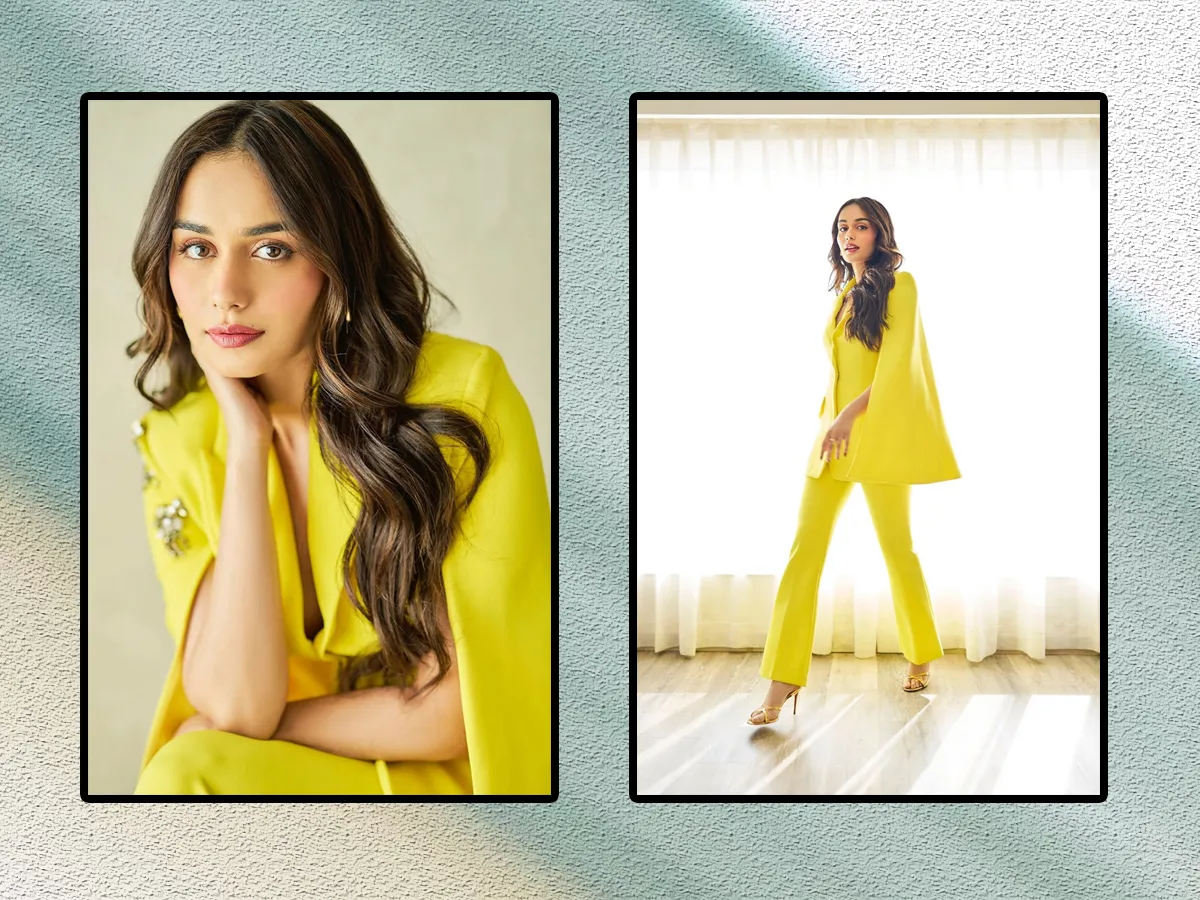 Bollywood Actress Manushi Chhillar Fabulous Posses In Designer Yellow Blazer