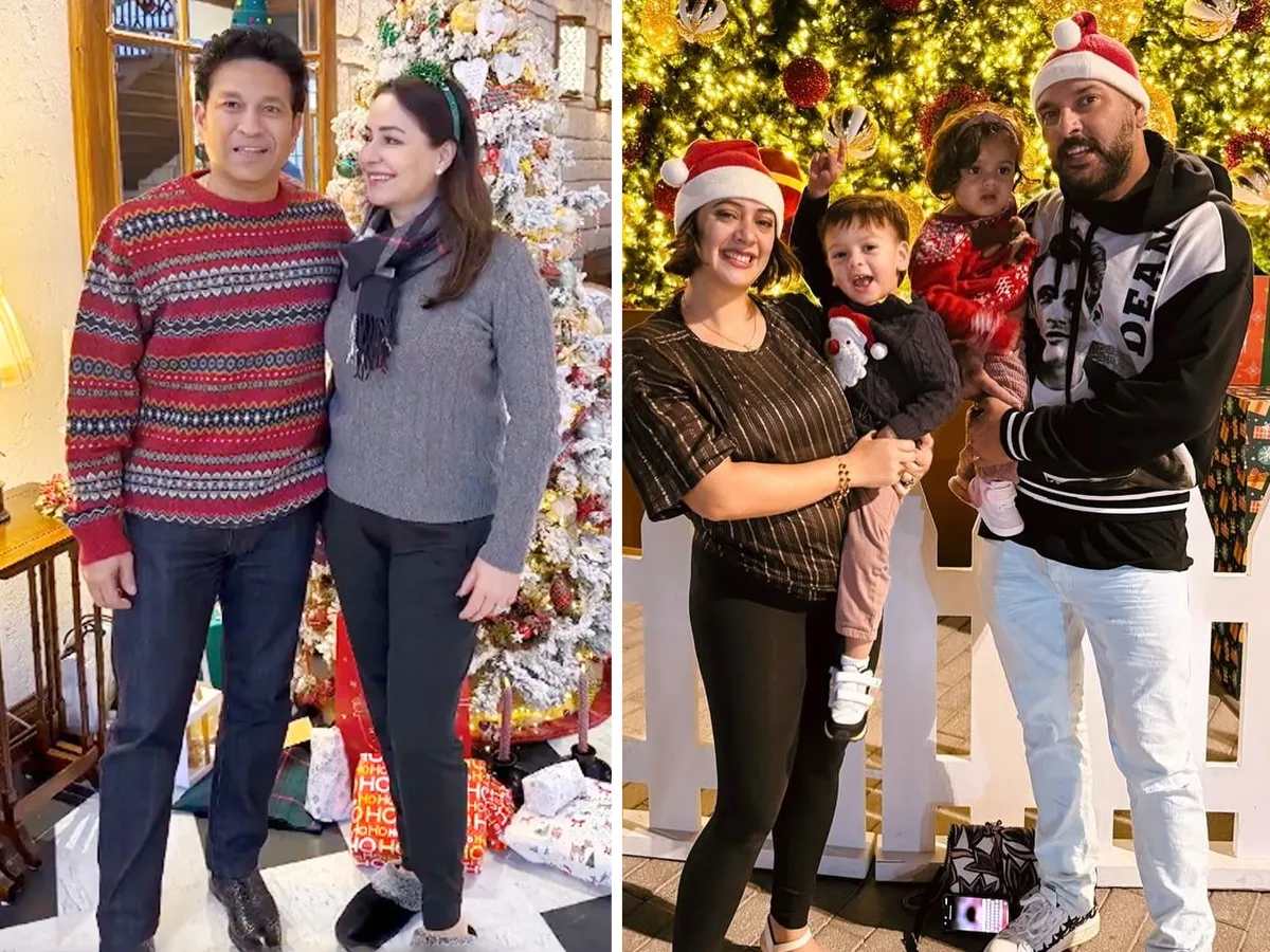 MS Dhoni Turns Santa Claus Sachin Tendulkar Yuvraj Singh Christmas Celebrations Pics Viral