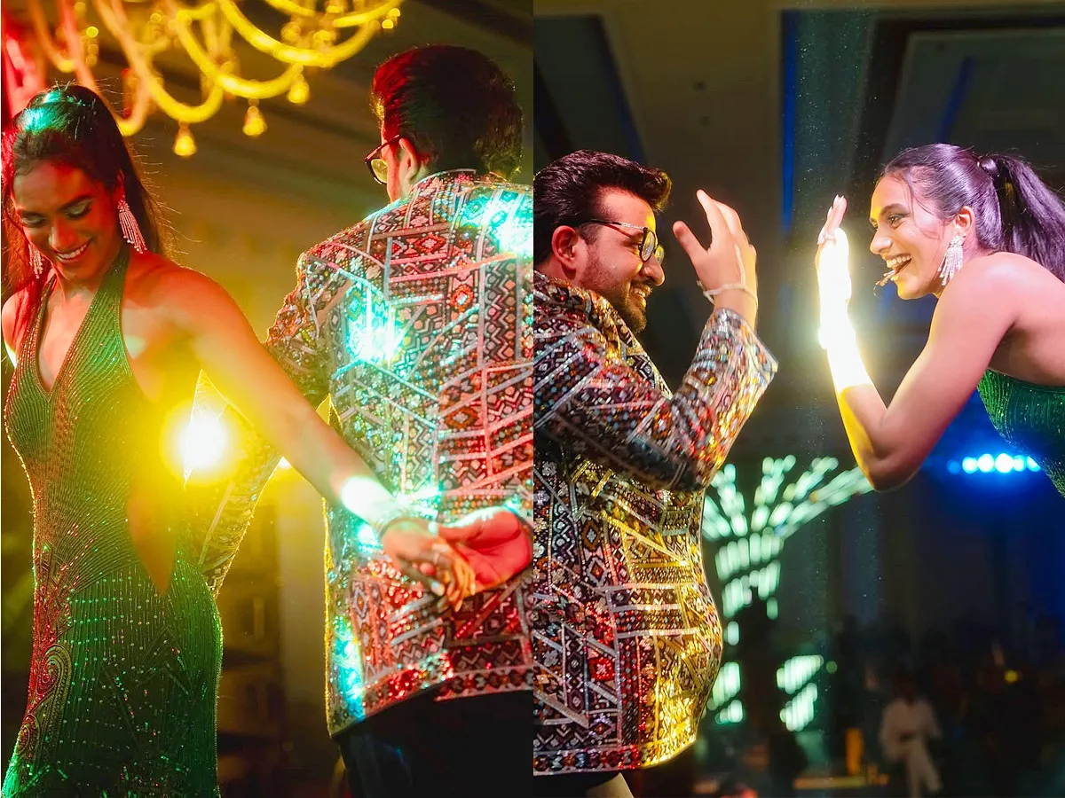 PV Sindhu Shares Pictures Stuns in Green Gown at Her Sangeet Ceremony Photos