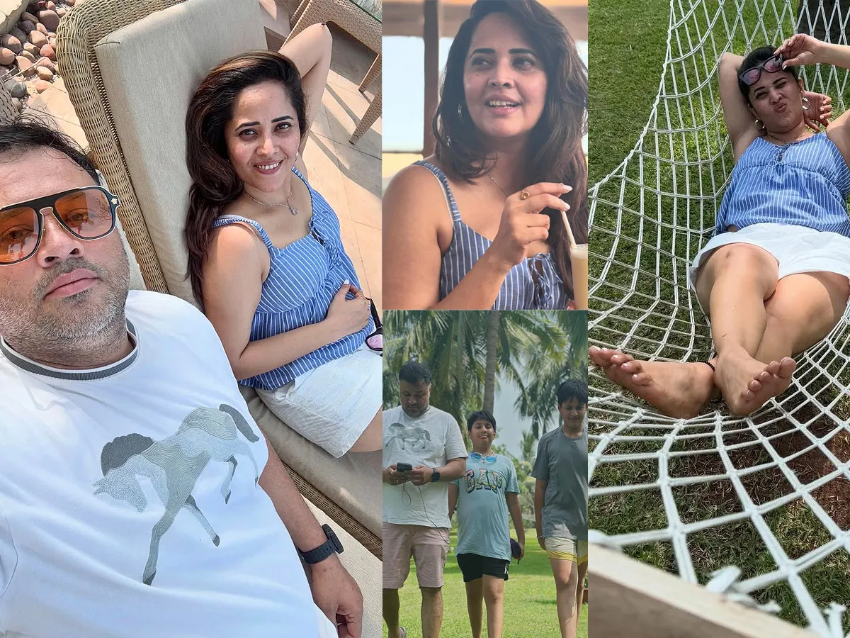 Anasuya Bharadwaj enjoys a vacation with her family Photos Viral