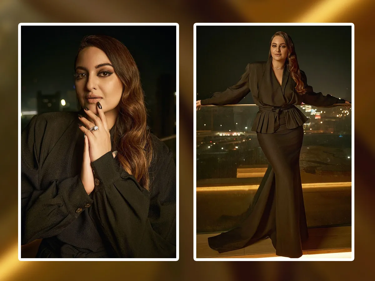 Bollywood Actress Sonakshi Sinha Glamorous Looks In Black Dress