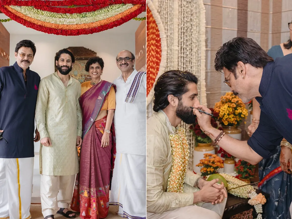 venkatesh daggubati family with Naga Chaitanya Wedding photos