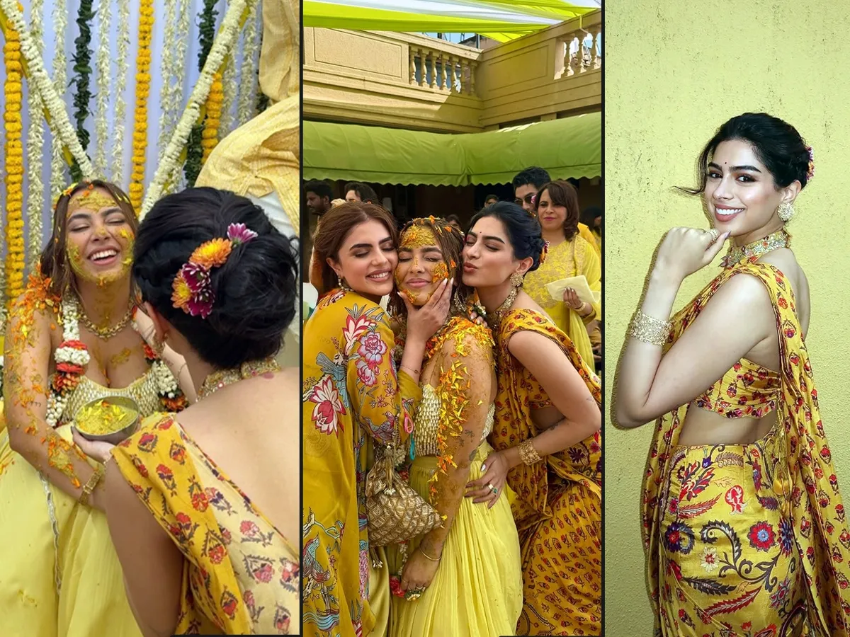 More beautiful than the bride Janhvi Kapoors sister kushi kapoor at the haldi celebrations