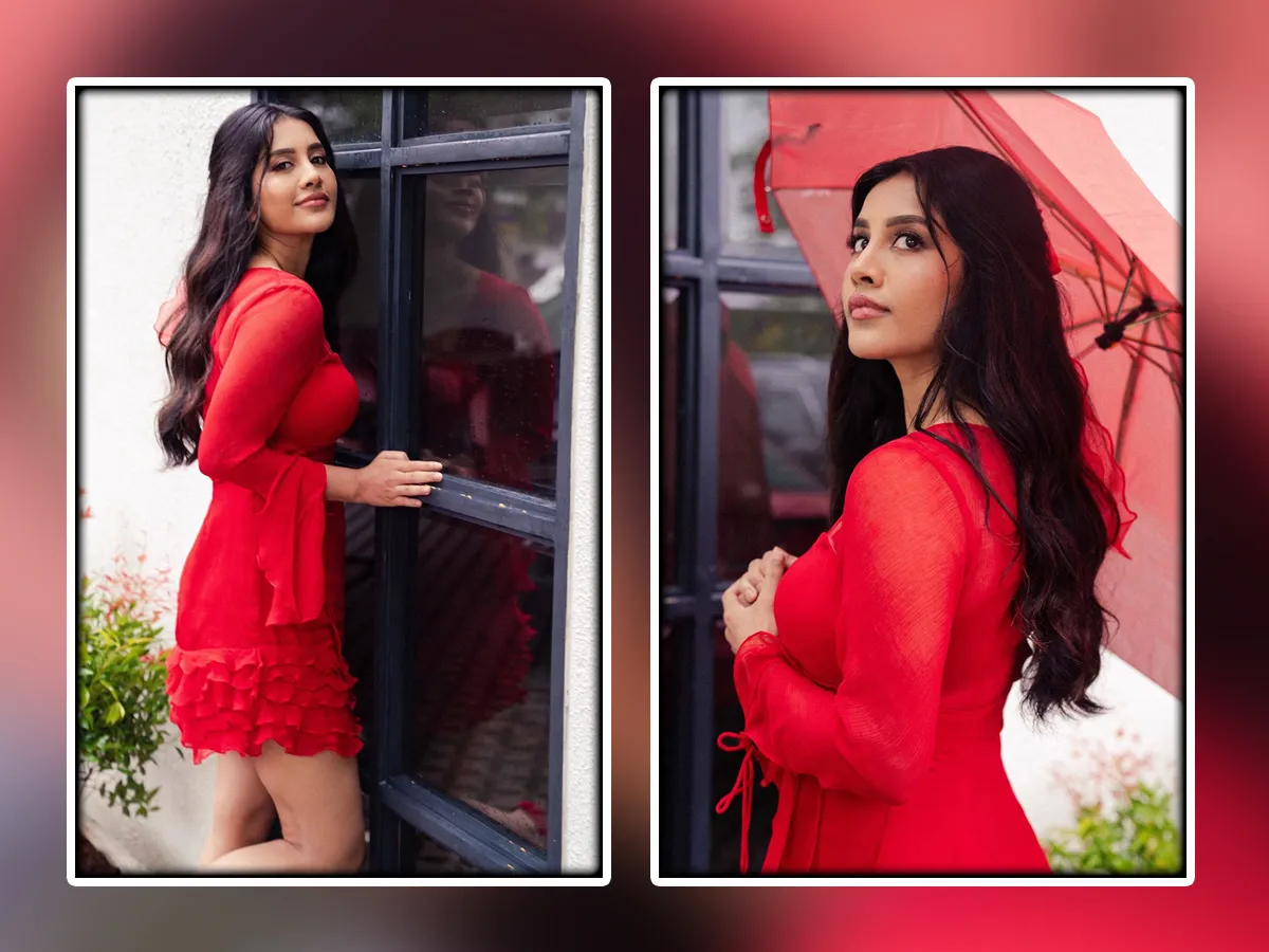 Actress Nabha Natesh Is Blooming Like A Red Rose Photos Viral