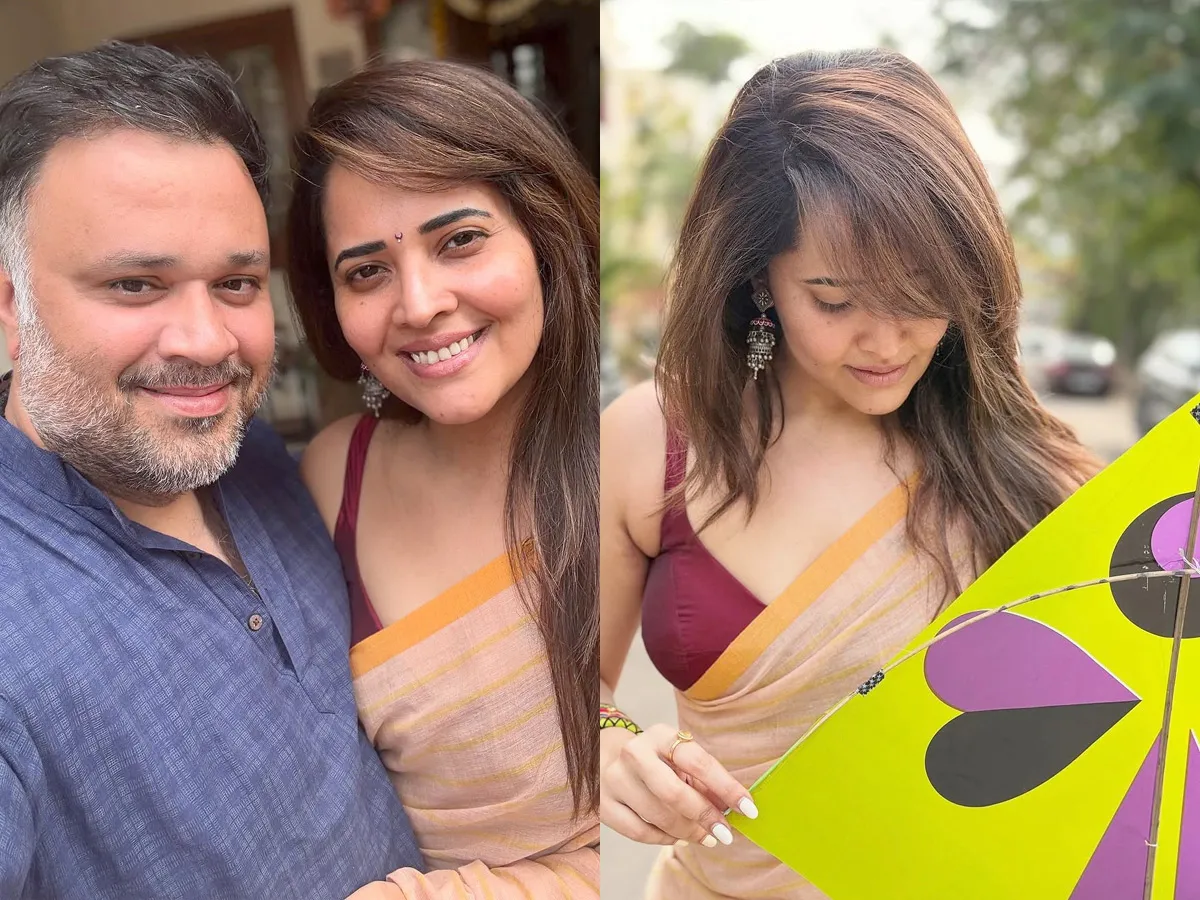 Actress Anasuya Bharadwaj celebrates Sankranti Festival With Family Photos