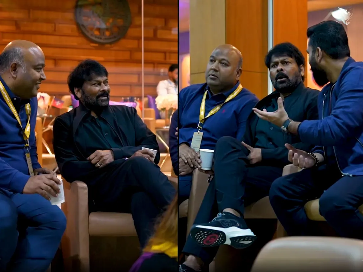 Megastar Chiranjeevi watches cricket match at sharjah in dubai