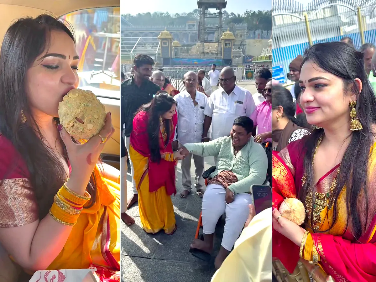 Bigg Boss Fame Ashwini Sri Visited Tirumala Photos Goes Viral