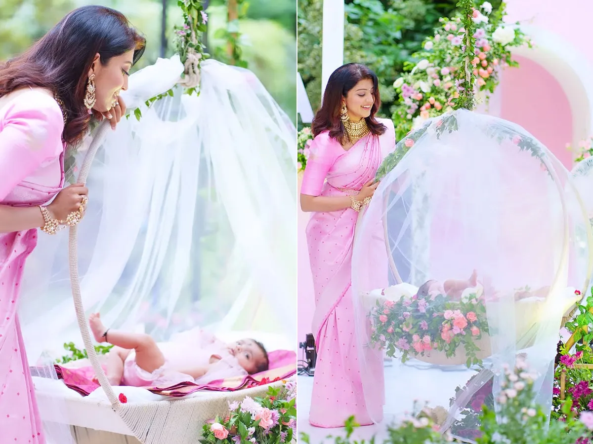 Actress Pranitha daughter Arna naming ceremony beautiful moments: Photos