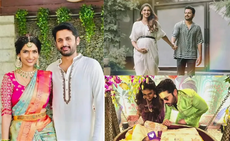 Actor Nithin wife Shalini maternity photoshoot