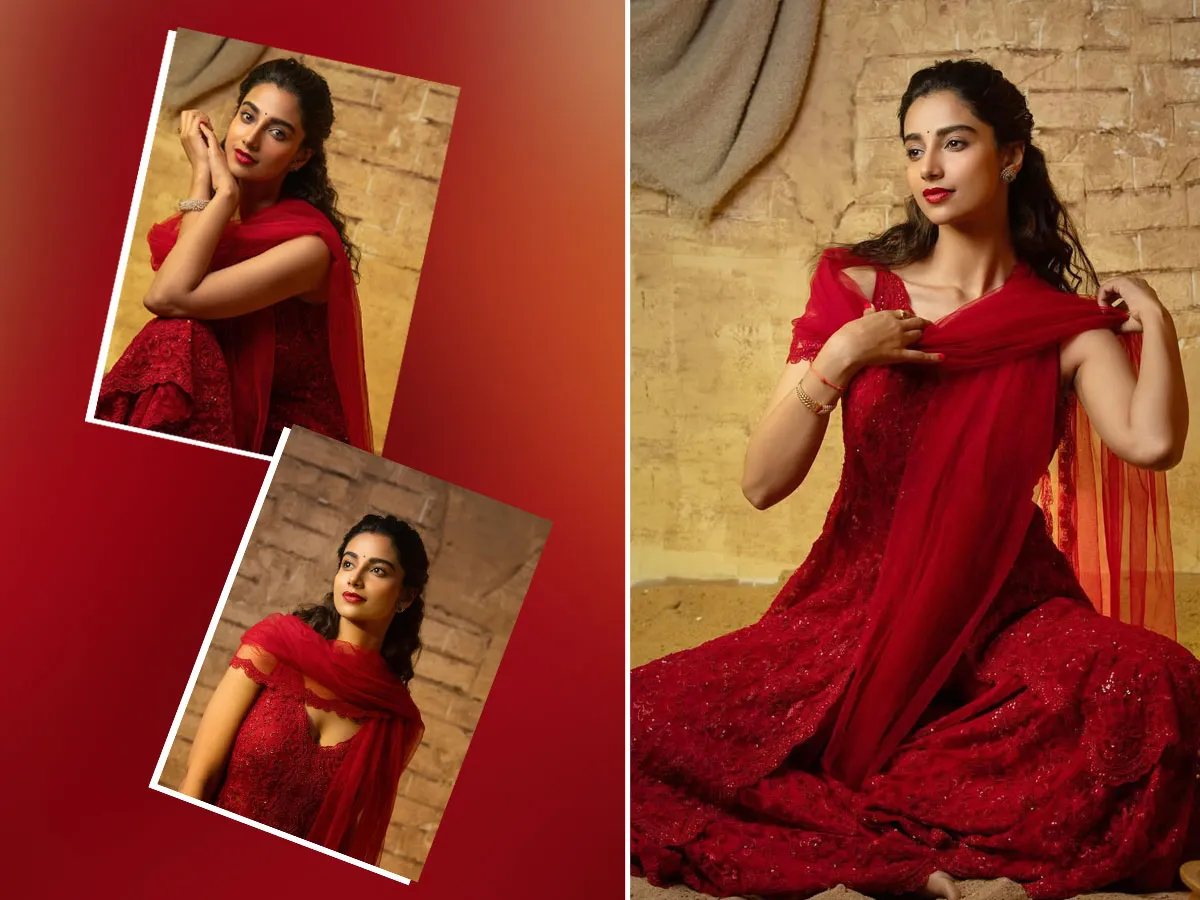 Tollywood Actress Meenakshi Chaudhary Crazy Looks In Red Dress Photo Gallery