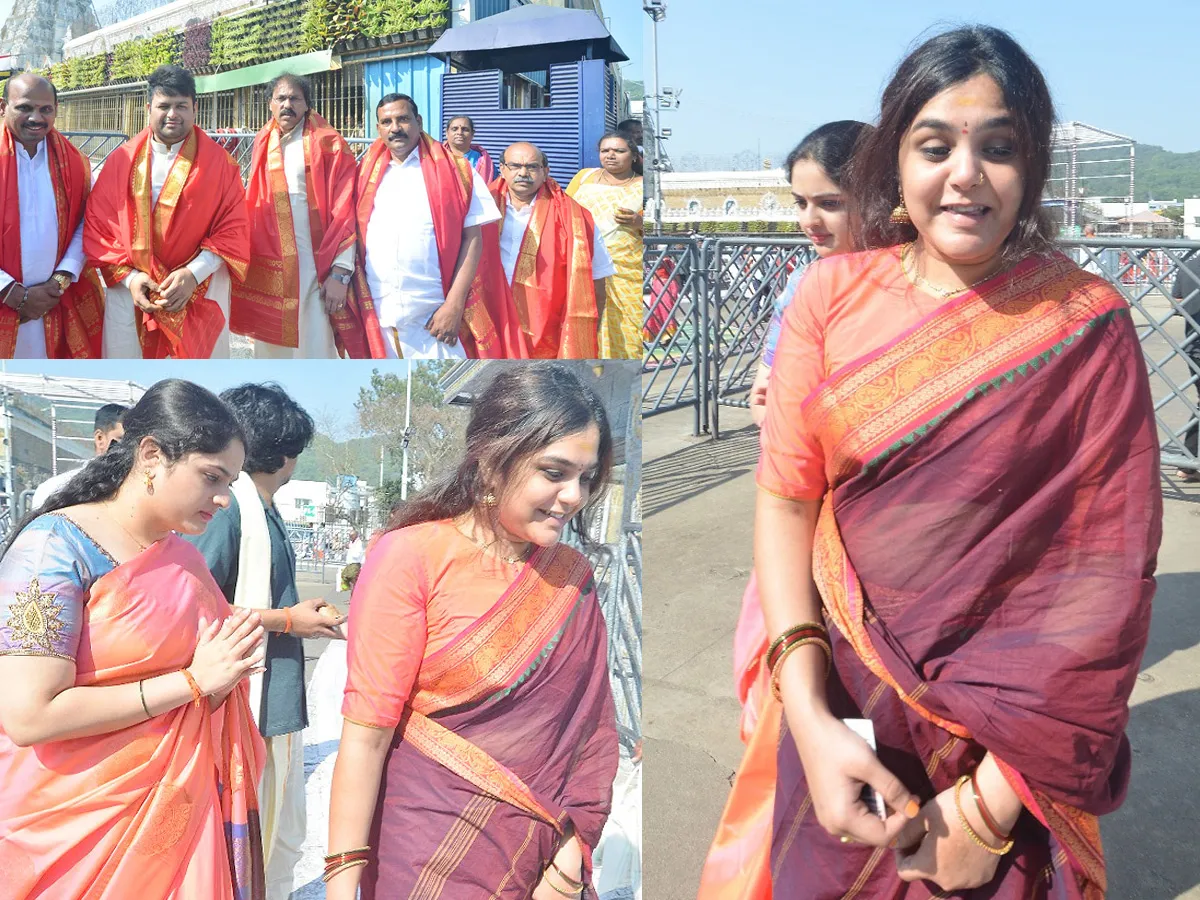 Music Director Thaman and Singers Adviteeya, Sruthi Ranjani Visits Tirumala Photos