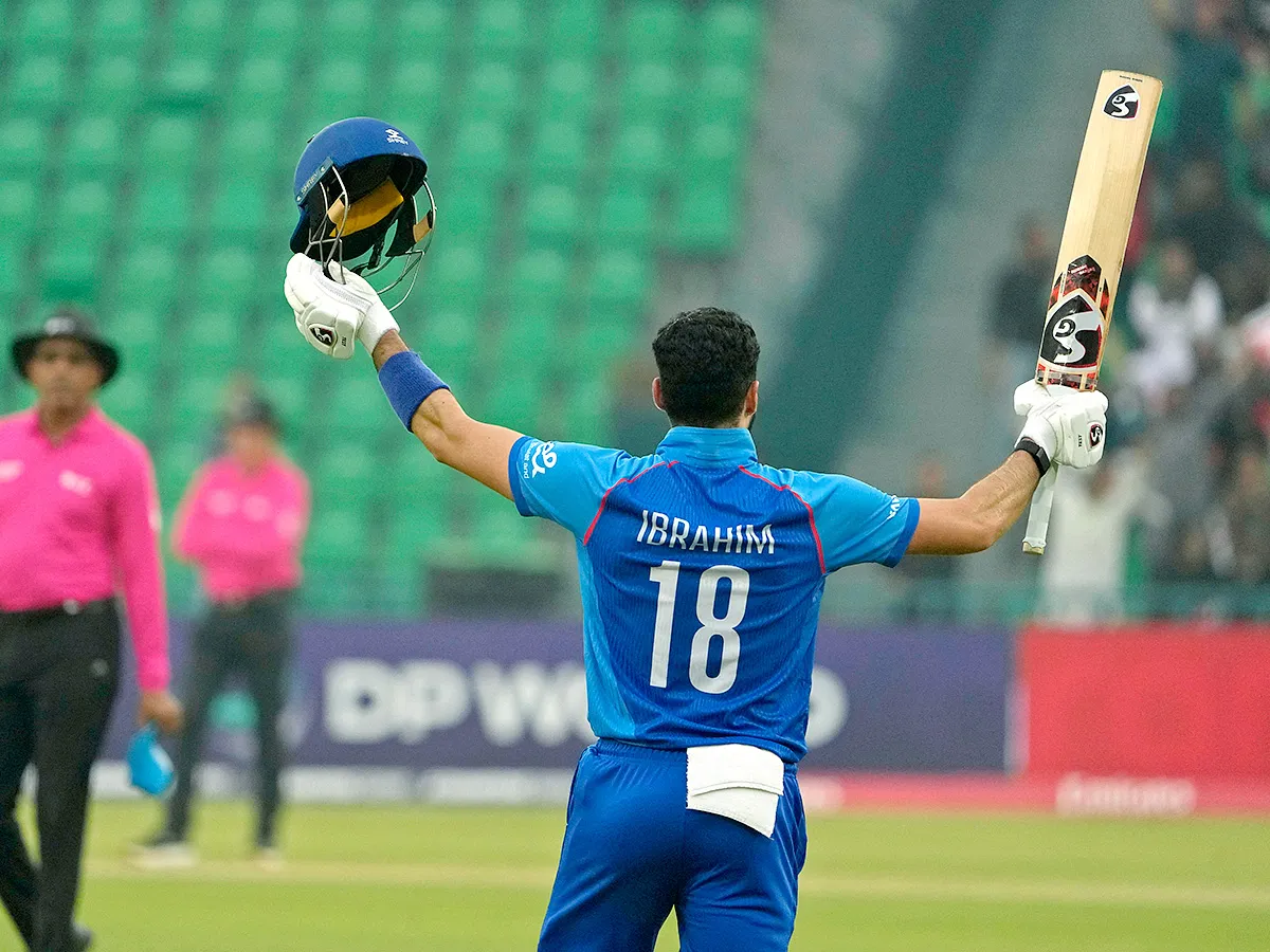 ICC Champions Trophy AFG vs ENG Celebrates Century IN Ibrahim Zadran