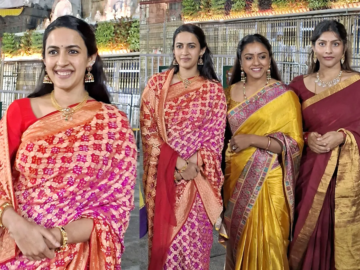 Niharika Konidela Visits Tirumala Tirupati Temple Along With Friends Photos