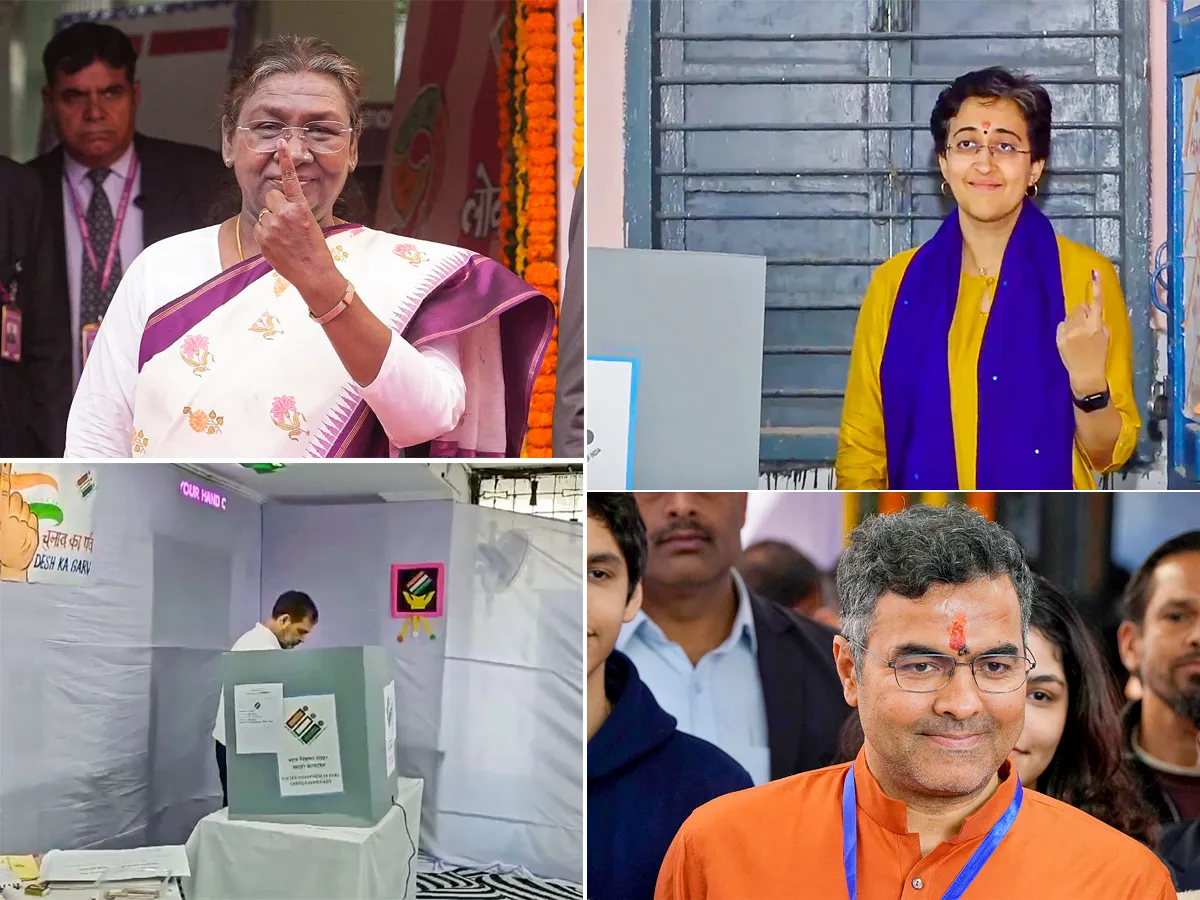 Polling booth during the Delhi Assembly elections in New Delh Photos