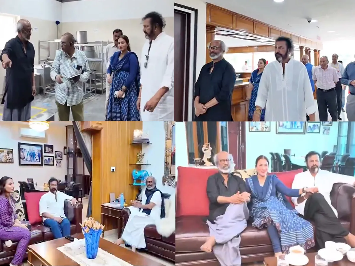 Super Star Rajinikanth And His Daughter Aishwarya Visited Tirupathi MOhan Babu University Photos