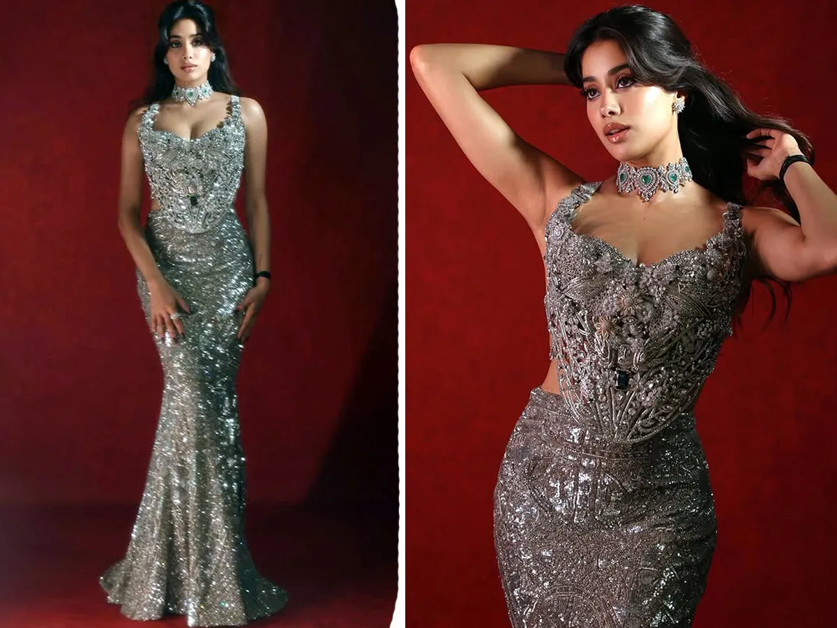 janhvi kapoor latest photos in diamond dress