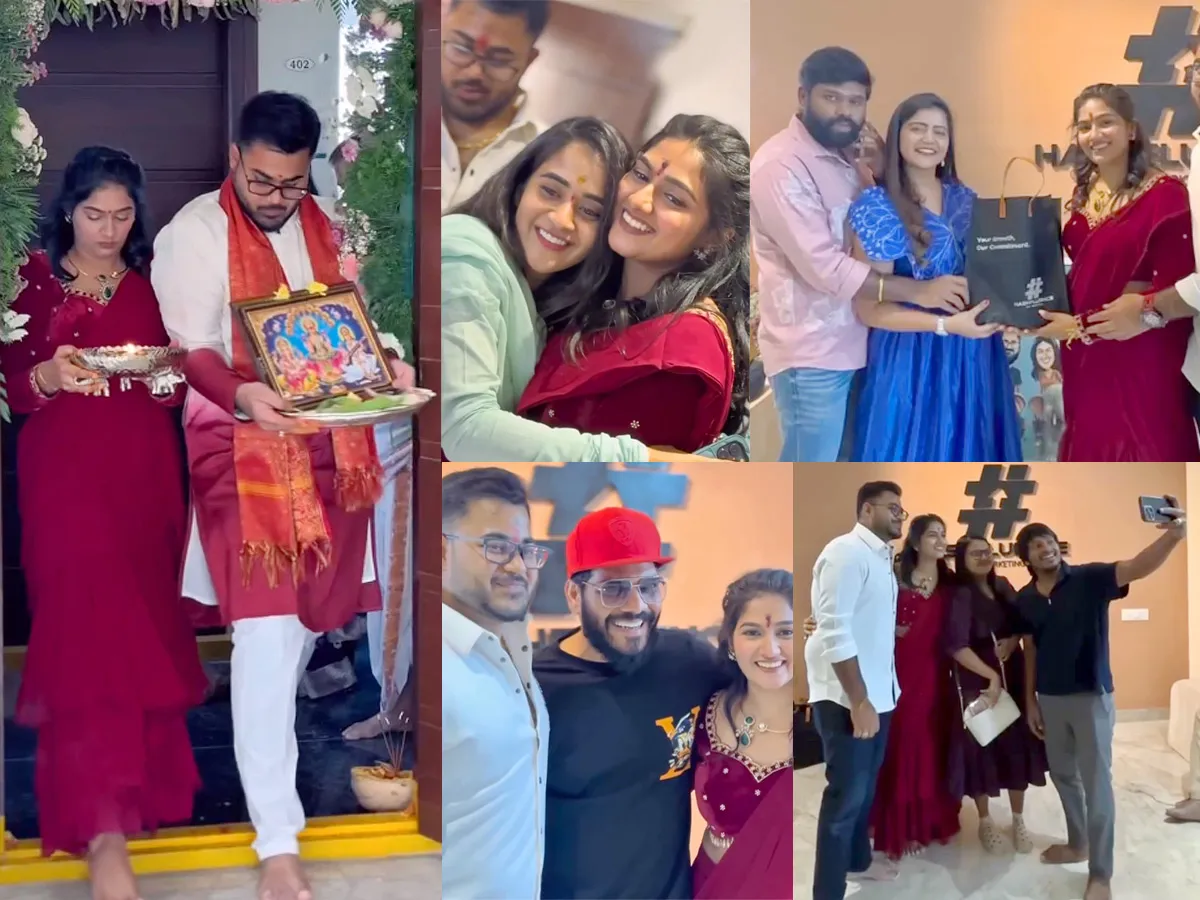 Popular Telugu YouTuber Srujana Sagar New house Warming Ceremony Photos