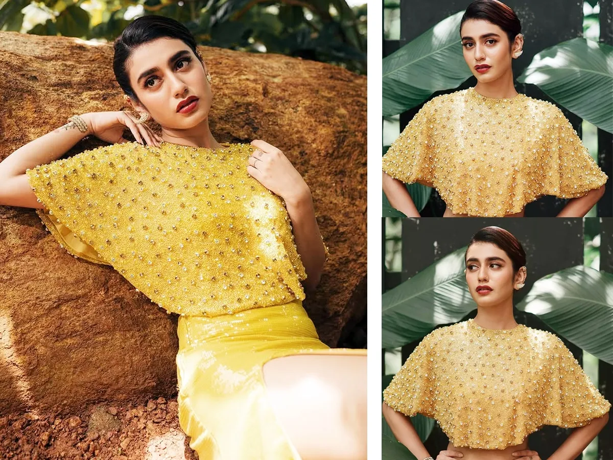 Priya Prakash Varrier in a yellow dress looks stunning