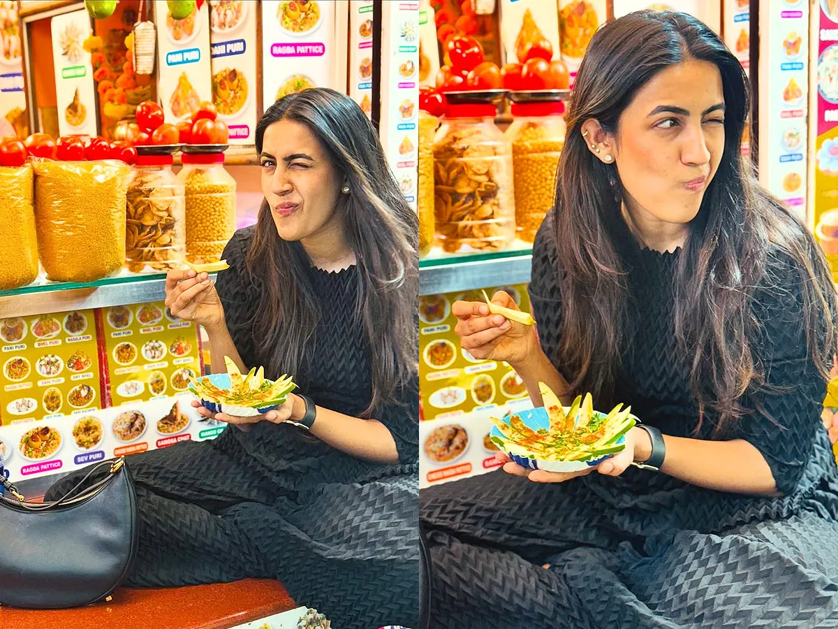 Niharika Konidela Eating Mango Says Tastes Good Photos