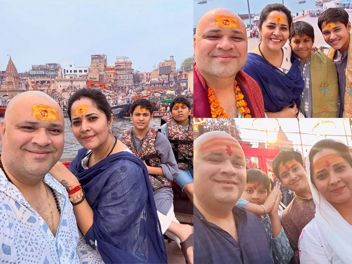 Actress Anasuya visits Varanasi with Her family Photos